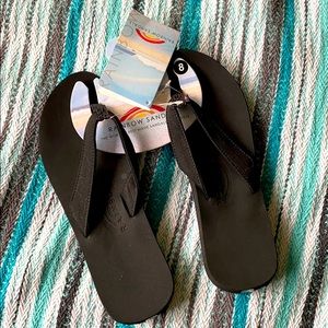 NWT Rainbow Bella Black Sandals